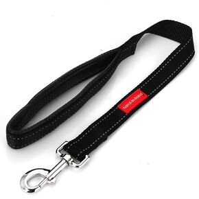 TIESOME Short Dog Leash with Padded Handle, Double Webbing Nylon Reflective Pet Leashes Pet Leash for Walking Training (Black)