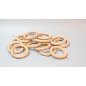 Wooden Curtain Rings for Window and Door Decoration, Set of 24 Wood Drapery Rings with Screw Eye | Inner Dia 1.75 Inch and Outer Dia 2.5 Inch (24)