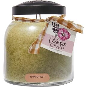 A Cheerful Giver - Balsam & Cedar - 6oz Baby Scented Candle Jar with Lid - Keepers of The Light - 30 Hours of Burn Time, Gift for Women, Green