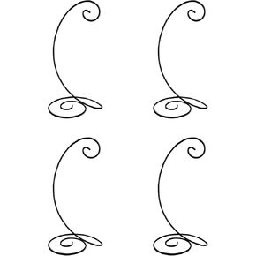 ESTAR SUPPLIES 4 عبوات من حامل عرض الزينة، خطاف تعليق سلك حديد أسود لتزيين الزفاف، ديكور حفلات المنزل، قاع حلزوني in Kuwait