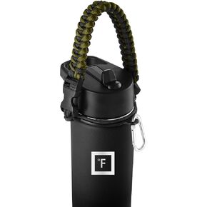 IRON °FLASK Paracord Handle - Fits Wide Mouth Water Bottles - Durable Carrier, Secure Accessories, Survival Strap Cord, Safety Ring, and Carabiner - Seven Core Paracord Bracelet in Kuwait