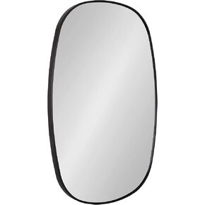 Kate and Laurel Zayda Modern Minimalist Danish Oval Wall Mirror with Sleek Metal Frame, 24x36, Black in Saudi Arabia
