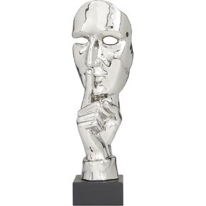 Deco 79 Porcelain Mask Quiet Gesture Sculpture, 6" x 5" x 17", Gold in Kuwait