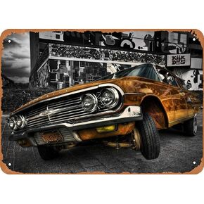 لافتة AirBnk معدنية من القصدير مقاس 20.32 × 30.48 سم - لوحة فنية جدارية للسيارة من Lowrider، لوحة معدنية للمقهى، البار، ديكور جدار المنزل in Kuwait
