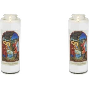 Root Candles Prayer Candles Clear Glass Devotional 7-Day Prayer Candle, Come Let Us Adore Him in Kuwait