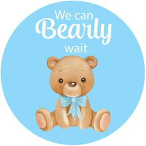 مجموعة ملصقات بعبارة «Thank You» على شكل دب تيدي بير لحفلات استقبال المولود الجديد مكونة من 36 قطعة (دائرية 2.5 انش) in Kuwait