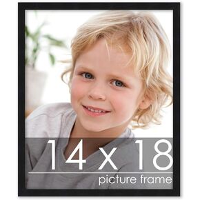 Poster Palooza 17x23 Frame Black Solid Wood Picture Frame - UV Acrylic, Foam Board Backing & Hanging Hardware Included