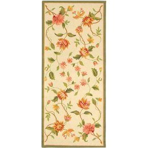 SAFAVIEH Chelsea Collection Area Rug - 7'6" x 9'6" Oval, Ivory, Hand-Hooked French Country Wool, Ideal for High Traffic Areas in Living Room, Bedroom (HK263A) in Saudi Arabia