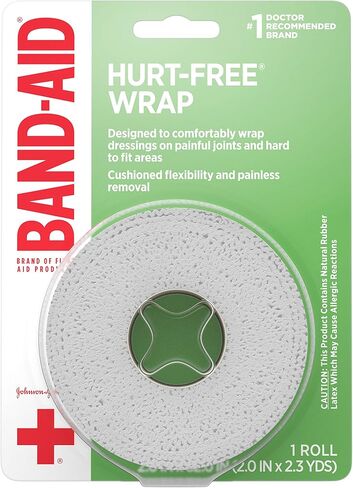 Band-Aid Brand of First Aid Products Hurt-Free Self-Adherent Elastic Wound Wrap for Securing Dressings On Post-Surgical Wounds, Joints, or Other Hard-to-Fit Areas, 2 in by 2.3 yd in Saudi Arabia