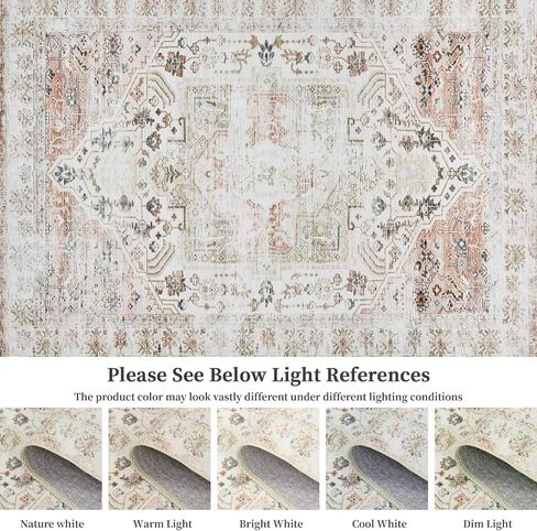 COZYLOOM 2x6 Tribal Entryway Rug Runner Vintage Kitchen Runner Rug Soft Hallway Runners Oriental Floral Printed Floor Cover Non Slip Foldable Rug Washable Indoor Living Room Bedroom Dining Beige in Saudi Arabia