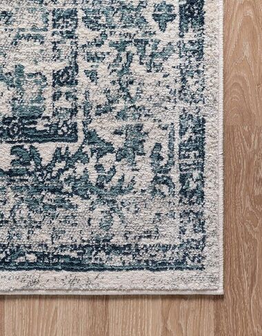 Rugs.com سجادة مجموعة تشارلستون - سجادة منخفضة الوبر بطول 6 أقدام باللون الأزرق الداكن مثالية للممرات والمداخل in Kuwait