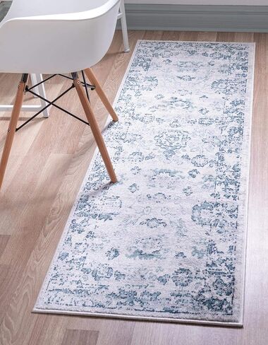 Rugs.com سجادة مجموعة تشارلستون - سجادة منخفضة الوبر بطول 6 أقدام باللون الأزرق الداكن مثالية للممرات والمداخل in Kuwait