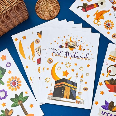 زونون 80 قطعة من ملصقات نافذة رمضان عيد مبارك، ملصقات نافذة ثابتة رمضان كريم، ملصقات نافذة قابلة للازالة لتزيين نافذة رمضان مبارك، لوازم الفصول الدراسية، 9 ورقات in Saudi Arabia