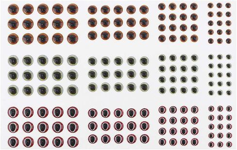 OriGlam 183pcs Fishing Lure Eye 2D/3D, Lifelike Fishing Lure Eye, Fake Eyes Sizes 3/4/5/6mm for Making Fishing Bait in Saudi Arabia