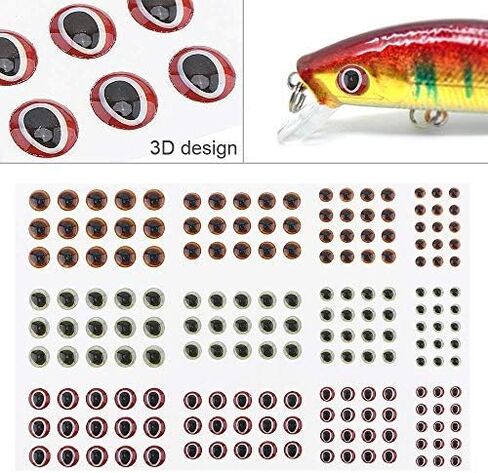 OriGlam 183pcs Fishing Lure Eye 2D/3D, Lifelike Fishing Lure Eye, Fake Eyes Sizes 3/4/5/6mm for Making Fishing Bait in Saudi Arabia
