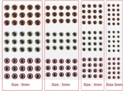 OriGlam 183pcs Fishing Lure Eye 2D/3D, Lifelike Fishing Lure Eye, Fake Eyes Sizes 3/4/5/6mm for Making Fishing Bait in Saudi Arabia