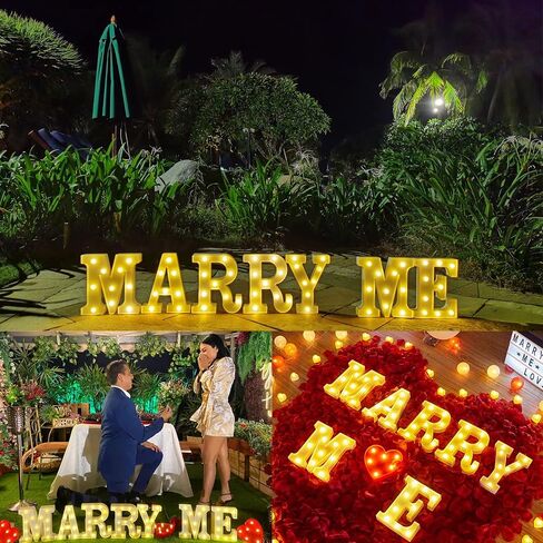 JUICYRAUL 7 مصابيح LED بحروف سرادق Marry Me Sign، Marry Me LED أضواء حروف Marquee، أرقام حروف Marry Me المضيئة لاقتراح رومانسي، علامة زفاف، علامة خطوبة in Saudi Arabia