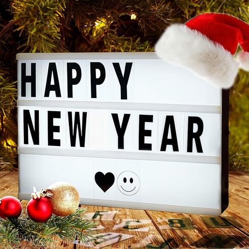 صندوق ضوء سينيما من Sunnyglade بمقاس A4 مع 96 قطعة من رموز لأرقام الحروف للعطلات، عيد الميلاد، الزفاف، الذكرى السنوية، عيد الميلاد، المنزل، ديكور in Kuwait