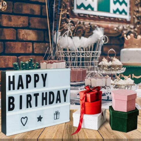 صندوق ضوء سينيما من Sunnyglade بمقاس A4 مع 96 قطعة من رموز لأرقام الحروف للعطلات، عيد الميلاد، الزفاف، الذكرى السنوية، عيد الميلاد، المنزل، ديكور in Kuwait