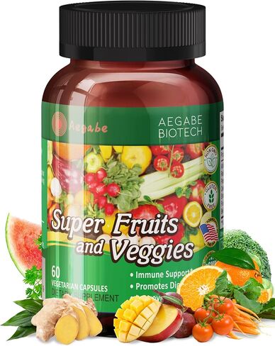 Fruits and Veggies Supplement,Made from 36 Superfood Ingredients,2 Months Supply Per Bottle,Improve constipate,Gut & Digestive Health, Multi Vitamin,Minerals,for Women,Men,and Kids in Saudi Arabia