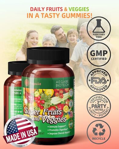 Fruits and Veggies Supplement,Made from 36 Superfood Ingredients,2 Months Supply Per Bottle,Improve constipate,Gut & Digestive Health, Multi Vitamin,Minerals,for Women,Men,and Kids in Saudi Arabia