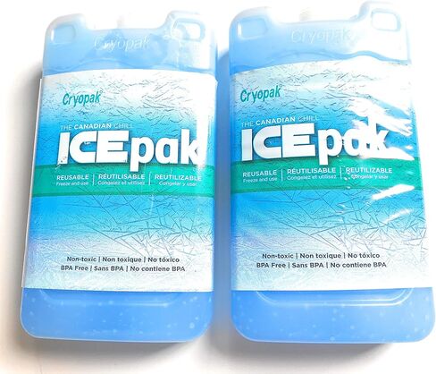 عبوات ثلج صلبة متوسطة الحجم من Cryopak - مجموعة من 2 عبوة ثلج - 17.78 سم طول × 10.16 سم عرض × 2.54 سم عمق - أكياس ثلج مثالية للمبردات - قيمة رائعة! in Saudi Arabia