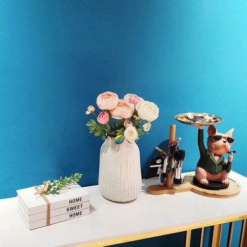 Licornism 3 قطع كتاب خشبي مزخرف لديكور المنزل كتب صناعية بيضاء للديكور (ممتن، ممتن، مبارك) مع إكليل من الخرز الخشبي لطاولة القهوة والأرفف in Kuwait