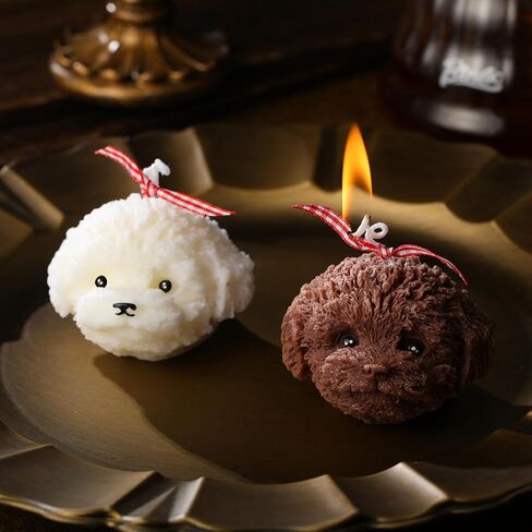 MTLEE 2 Pcs Dog Head Candles Gift for Dog Lover Christmas Gift Dog Shape Candle Scented Candle Cute Decorative Candle for Home Decor Bedroom Bathroom Wedding Gift in Saudi Arabia