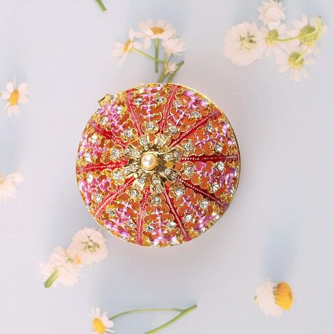 Xinkulas المينا تاج الأميرة حلية صندوق مجوهرات الجوف خارج حلقة سوار تخزين حامل صندوق الزفاف المركزية (الأحمر) in Kuwait