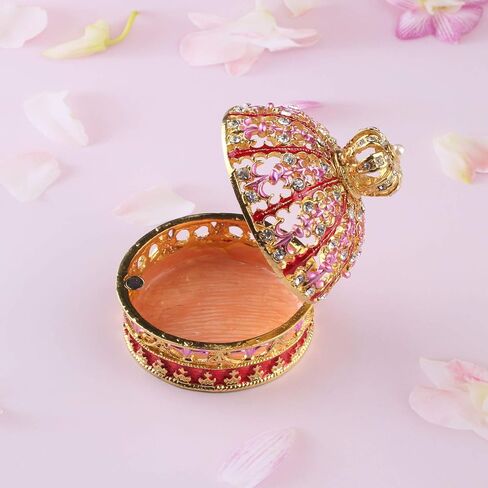 Xinkulas المينا تاج الأميرة حلية صندوق مجوهرات الجوف خارج حلقة سوار تخزين حامل صندوق الزفاف المركزية (الأحمر) in Kuwait