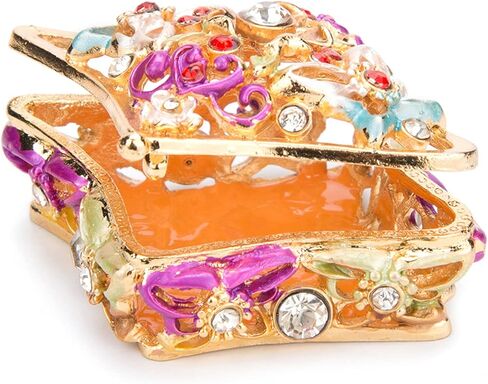 صندوق حلية مجوهرات مجوف رباعي الأضلاع من FASSLINO، حلي مرسومة يدويًا، هدية حرفية لعيد الأم، عيد الميلاد، عيد الميلاد in Kuwait