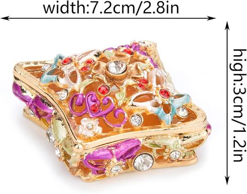 صندوق حلية مجوهرات مجوف رباعي الأضلاع من FASSLINO، حلي مرسومة يدويًا، هدية حرفية لعيد الأم، عيد الميلاد، عيد الميلاد in Kuwait