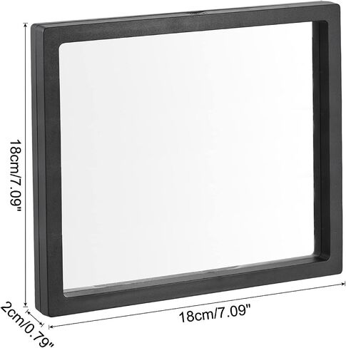 MECCANIXITY Floating Frame Display Holder Stand 3D Jewelry Display Box with Base 5.51 x 5.51 x 0.79 inch Black Pack of 3 in Kuwait