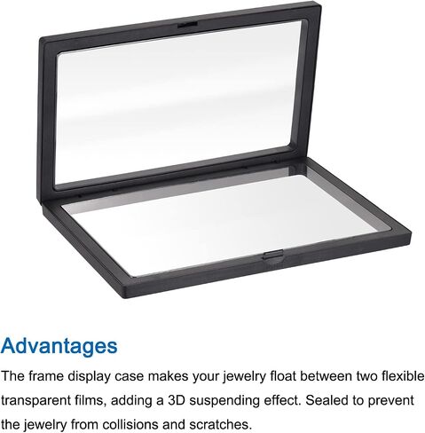 MECCANIXITY Floating Frame Display Holder Stand 3D Jewelry Display Box with Base 5.51 x 5.51 x 0.79 inch Black Pack of 3 in Kuwait