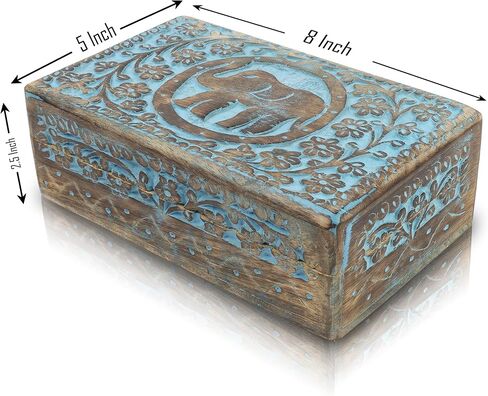 Great Birthday Gift Ideas Handmade Decorative Wooden Jewelry Box Jewelry Organizer Keepsake Box Treasure Chest Trinket Holder Watch Box Storage Box Housewarming Gifts Women (Natural Finish) in Saudi Arabia