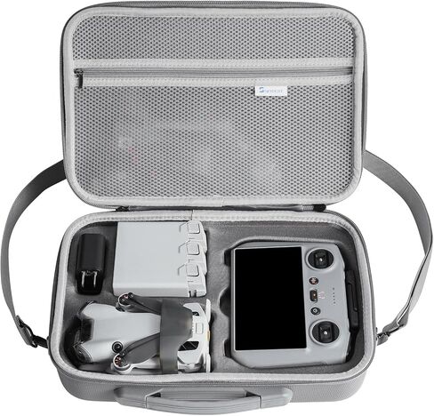 حقيبة حمل Uvafly Mini 4 Pro، حقيبة سفر محمولة، حقيبة تخزين مدمجة مع حزام كتف لـ DJI Mini 4 Pro Fly More Combo Drone RC 2 ملحقات وحدة التحكم in Kuwait