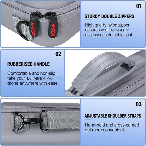 حقيبة حمل Uvafly Mini 4 Pro، حقيبة سفر محمولة، حقيبة تخزين مدمجة مع حزام كتف لـ DJI Mini 4 Pro Fly More Combo Drone RC 2 ملحقات وحدة التحكم in Kuwait