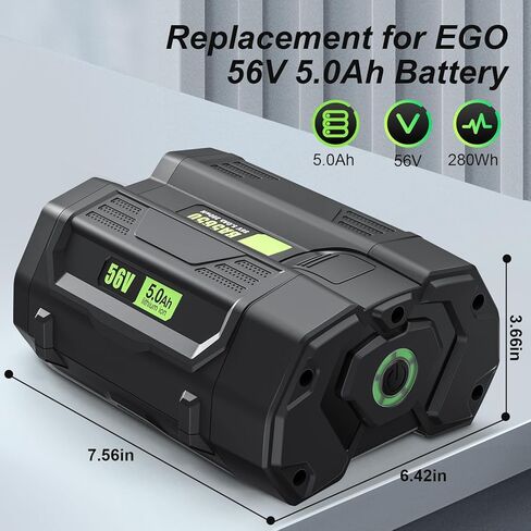 بطارية بديلة ليثيوم أيون 5000 مللي أمبير 56 فولت متوافقة مع أدوات كهربائية EGO BA2800T BA4200 BA1400 56 فولت in Kuwait