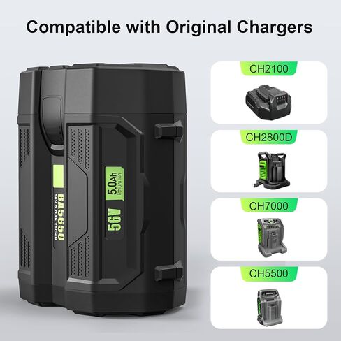 بطارية بديلة ليثيوم أيون 5000 مللي أمبير 56 فولت متوافقة مع أدوات كهربائية EGO BA2800T BA4200 BA1400 56 فولت in Kuwait