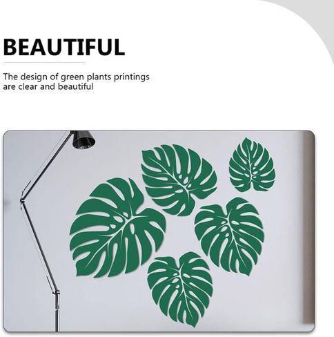 جارنيك 2 ورقة ملصقات الحائط اوراق النخيل، ملصقات ارضية مونستيرا، ملصقات قابلة للازالة للنباتات الاستوائية واوراق الشجر، ملصقات للاطفال والحضانة والفصول الدراسية وديكور الحفلات المنزلية in Kuwait