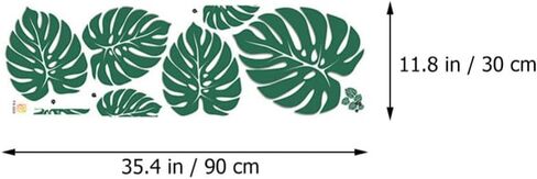 جارنيك 2 ورقة ملصقات الحائط اوراق النخيل، ملصقات ارضية مونستيرا، ملصقات قابلة للازالة للنباتات الاستوائية واوراق الشجر، ملصقات للاطفال والحضانة والفصول الدراسية وديكور الحفلات المنزلية in Kuwait