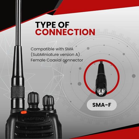 هوائي أنثى SMA مزدوج النطاق TNP 15.6 بوصة لراديو Baofeng - VHF/UHF 144/430 ميجا هرتز هوائي راديو سوط هام عالي الكسب لـ Baofeng UV5R - هوائي لاسلكي ثنائي الاتجاه متوافق مع كينوود، Yaesu، Wouxun in Saudi Arabia