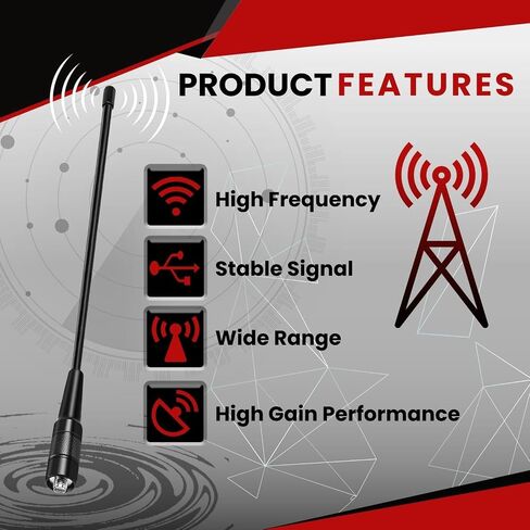 هوائي أنثى SMA مزدوج النطاق TNP 15.6 بوصة لراديو Baofeng - VHF/UHF 144/430 ميجا هرتز هوائي راديو سوط هام عالي الكسب لـ Baofeng UV5R - هوائي لاسلكي ثنائي الاتجاه متوافق مع كينوود، Yaesu، Wouxun in Saudi Arabia