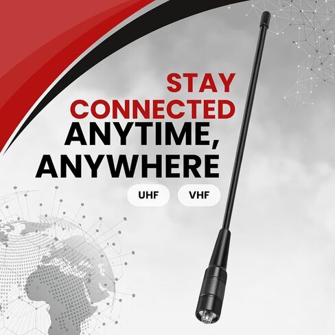 هوائي أنثى SMA مزدوج النطاق TNP 15.6 بوصة لراديو Baofeng - VHF/UHF 144/430 ميجا هرتز هوائي راديو سوط هام عالي الكسب لـ Baofeng UV5R - هوائي لاسلكي ثنائي الاتجاه متوافق مع كينوود، Yaesu، Wouxun in Saudi Arabia
