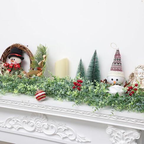 CEWOR 4 Pack 5.9ft Artificial Eucalyptus Garland Spring Garland Fake Silver Dollar Greenery Garland Vines Table Runner for Wedding Home Party Mantle Wall Decor with 4 LED Lights Strings in Kuwait