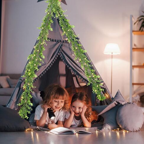 CEWOR 4 Pack 5.9ft Artificial Eucalyptus Garland Spring Garland Fake Silver Dollar Greenery Garland Vines Table Runner for Wedding Home Party Mantle Wall Decor with 4 LED Lights Strings in Kuwait