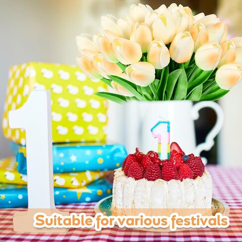 Jexine 100 Pcs Artificial Real Touch Tulips Fake Tulips Artificial Tulip Flower Bulk Tulip Bouquet with Stem for Table Centerpieces Valentines Wedding Bridal Garden Home Decor, 13.4''(Multicolor) in Saudi Arabia