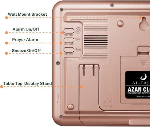 Automatic Worldwide Digital 8 Azan Prayer Sounds Islamic Wall and Desk Clock for USA FAJ-113 in Kuwait