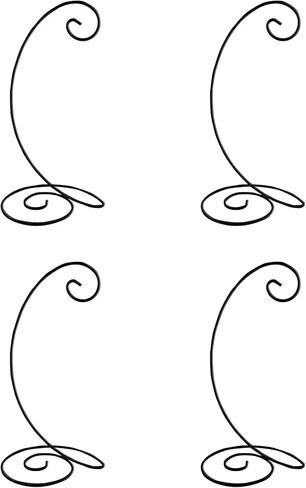 ESTAR SUPPLIES 4 عبوات من حامل عرض الزينة، خطاف تعليق سلك حديد أسود لتزيين الزفاف، ديكور حفلات المنزل، قاع حلزوني in Kuwait