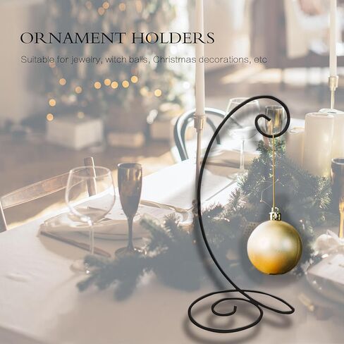 ESTAR SUPPLIES 4 عبوات من حامل عرض الزينة، خطاف تعليق سلك حديد أسود لتزيين الزفاف، ديكور حفلات المنزل، قاع حلزوني in Kuwait